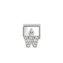 Load image into Gallery viewer, COMPOSABLE CLASSIC LINK 331818/23 LETTER W CHARM IN SILVER AND CZ