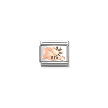 Load image into Gallery viewer, COMPOSABLE CLASSIC LINK 430202/38 SISTERS KNOT 9K ROSE GOLD AND BLACK ENAMEL