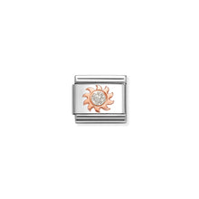 Load image into Gallery viewer, COMPOSABLE CLASSIC LINK 430205/28 SILVER GLITTER SUN IN 9K ROSE GOLD