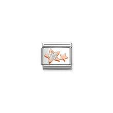 Load image into Gallery viewer, COMPOSABLE CLASSIC LINK 430205/29 SILVER GLITTER STARS IN 9K ROSE GOLD