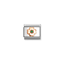 Load image into Gallery viewer, COMPOSABLE CLASSIC LINK 430305/44 FOUR-LEAF CLOVER 9K ROSE GOLD & GREEN CZ