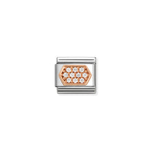 Load image into Gallery viewer, COMPOSABLE CLASSIC LINK 430312/03 WHITE CZ HEXAGON IN 9K ROSE GOLD