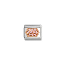 Load image into Gallery viewer, COMPOSABLE CLASSIC LINK 430312/04 PINK CZ HEXAGON IN 9K ROSE GOLD