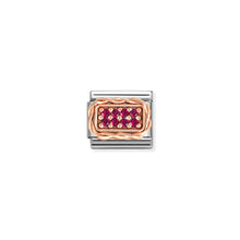 Load image into Gallery viewer, COMPOSABLE CLASSIC LINK 430318/02 PAVÉ SET 9K ROSE GOLD & RED CZ
