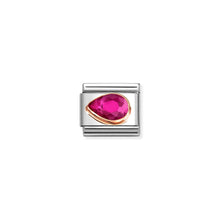 Load image into Gallery viewer, COMPOSABLE CLASSIC LINK 430605/005 TEAR DROP LEFT 9K ROSE GOLD & RED CZ