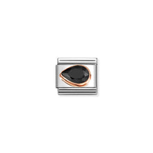 Load image into Gallery viewer, COMPOSABLE CLASSIC LINK 430605/011 TEAR DROP LEFT 9K ROSE GOLD & BLACK CZ