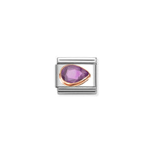 Load image into Gallery viewer, COMPOSABLE CLASSIC LINK 430606/001 TEAR DROP RIGHT 9K ROSE GOLD & VIOLET CZ
