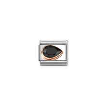 Load image into Gallery viewer, COMPOSABLE CLASSIC LINK 430606/011 TEAR DROP RIGHT 9K ROSE GOLD & BLACK CZ