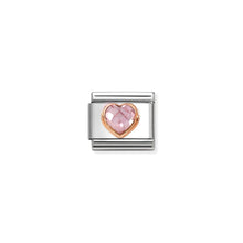 Load image into Gallery viewer, COMPOSABLE CLASSIC LINK 430607/003 PINK CZ HEART IN 9K ROSE GOLD