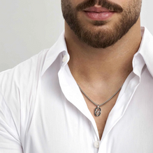 Load image into Gallery viewer, MANVISION NECKLACE 133014/014 WIND ROSE BLACK CZ