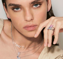 Load image into Gallery viewer, SHINE ME UP EARRINGS 241903/009 SMALL BOW STUDS WITH PINK CZ