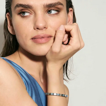 Load image into Gallery viewer, PRETTY BANGLES 029516/7/8/003 STAINLESS STEEL WITH BLUE CZ