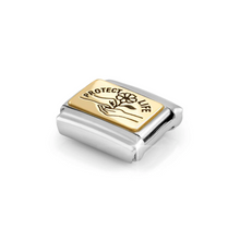 Load image into Gallery viewer, COMPOSABLE CLASSIC LINK 030166/66 PROTECT LIFE IN 18K GOLD & ENAMEL