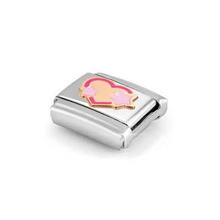 Load image into Gallery viewer, COMPOSABLE CLASSIC LINK 430202/41 PINK HEART WITH STARS IN 9K ROSE GOLD & ENAMEL