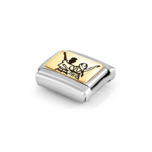 Load image into Gallery viewer, COMPOSABLE CLASSIC LINK 030166/41 CONCERT FRIENDS IN 18K GOLD AND ENAMEL