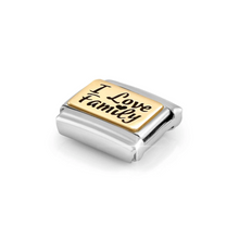 Load image into Gallery viewer, COMPOSABLE CLASSIC LINK 030166/69 I LOVE FAMILY IN 18K GOLD & ENAMEL