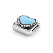 Load image into Gallery viewer, COMPOSABLE CLASSIC LINK 330204/34 PASTEL BLUE HEART IN 925 SILVER & ENAMEL