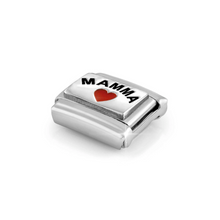 Load image into Gallery viewer, COMPOSABLE CLASSIC LINK 330208/34 MAMMA WITH HEART IN ENAMEL & 925 SILVER