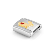 Load image into Gallery viewer, COMPOSABLE CLASSIC LINK 030272/46 RABBIT WITH HEART 18K GOLD AND ENAMEL