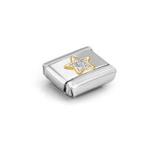 Load image into Gallery viewer, COMPOSABLE CLASSIC LINK 030220/19 STAR IN 18K GOLD & SILVER GLITTER ENAMEL