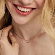 Load image into Gallery viewer, COSMIC LOVE NECKLACE 241706/005 ROSE GOLD SMALL HEART WITH WHITE CZ