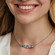 Load image into Gallery viewer, MOSAICA NECKLACE 241605/010 SILVER, WHITE & BLUE CZ CLUSTER