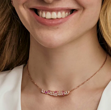 Load image into Gallery viewer, MOSAICA NECKLACE 241605/011 ROSE GOLD & PINK CZ CLUSTER