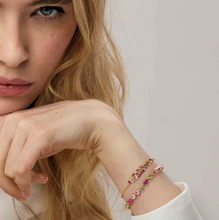 Load image into Gallery viewer, MOSAICA BRACELET 241603/011 ROSE GOLD & PINK CZ CLUSTER