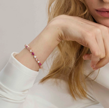 Load image into Gallery viewer, MOSAICA BRACELET 241602/011 22K ROSE GOLD, WHITE & PINK CZ