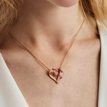 Load image into Gallery viewer, MOSAICA NECKLACE 241604/011 ROSE GOLD & PINK CZ HEART