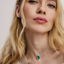 Load image into Gallery viewer, MYRADIANCE NECKLACE 241503/041 GREEN PENDANT WITH CZ