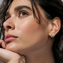 Load image into Gallery viewer, COLOUR WAVE EARRINGS 149859/031 STERLING SILVER WHITE CZ