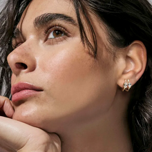 Load image into Gallery viewer, COLOUR WAVE EARRINGS 149859/020 GOLD WHITE CZ