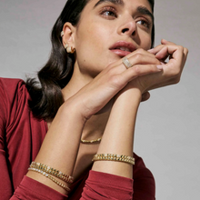 Load image into Gallery viewer, ENIGMATIC SHINE EARRINGS 242409/012 GOLD WHITE CZ HOOPS