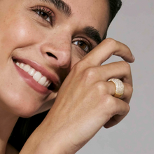 Load image into Gallery viewer, ENIGMATIC SHINE WIDE RING 242401/012 GOLD WHITE CZ