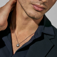 Load image into Gallery viewer, STRONG DIAMOND GEOMETRIC NECKLACE 028344/064 SMALL STAINLESS STEEL & BLACK DIAMOND