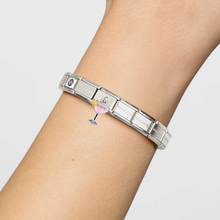 Load image into Gallery viewer, COMPOSABLE CLASSIC LINK 331815/18 PINK COCKTAIL PENDANT CHARM IN SILVER & YELLOW CZ