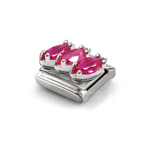 Load image into Gallery viewer, COMPOSABLE CLASSIC LINK 330329/22 RED TRILOGY CZ IN SILVER