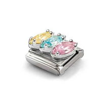 Load image into Gallery viewer, COMPOSABLE CLASSIC LINK 330329/20 COLOUR MIX TRILOGY CZ IN SILVER