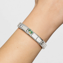 Load image into Gallery viewer, COMPOSABLE CLASSIC LINK 330328/22 YELLOW PALM TREE IN 925 SILVER & CZ