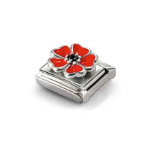 Load image into Gallery viewer, COMPOSABLE CLASSIC LINK 330321/19 RED POPPY IN 925 SILVER, ENAMEL & CZ