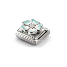 Load image into Gallery viewer, COMPOSABLE CLASSIC LINK 330321/18 GREEN FADE FLOWER IN 925 SILVER, ENAMEL & CZ