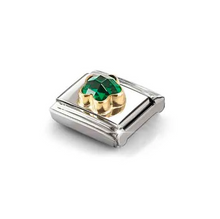 Load image into Gallery viewer, COMPOSABLE CLASSIC LINK 030615/004 GREEN CZ FLOWER IN 18K GOLD