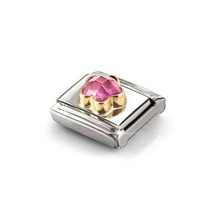 Load image into Gallery viewer, COMPOSABLE CLASSIC LINK 030615/043 PINK CZ FLOWER IN 18K GOLD