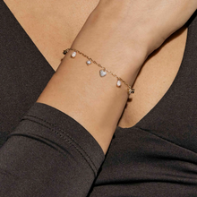 Load image into Gallery viewer, PRECIOUS MOVES BRACELET 243203/006 GOLD HEART PENDANT WITH PAVÉ WHITE CZ