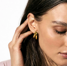 Load image into Gallery viewer, WEAR & STYLE EARRINGS 134518/012 GOLDEN DOUBLE STRAND