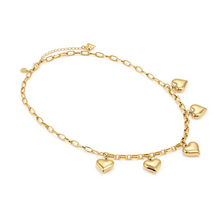 Load image into Gallery viewer, WEAR & STYLE NECKLACE 134510/006 GOLDEN HEART PENDANTS