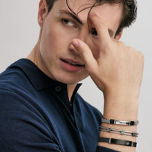 Load image into Gallery viewer, #SEALOVER BRACELET 135003/007 BLACK PVD STAINLESS STEEL WITH SCREW & BLACK CZ DETAILS