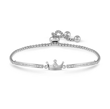 Load image into Gallery viewer, MILLELUCI REFINED BRACELET WITH CZ 028016/039 SILVER CROWN WITH CZ