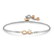 Load image into Gallery viewer, MILLELUCI REFINED BRACELET WITH CZ 028020/024 ROSE GOLD INFINITY WITH CZ